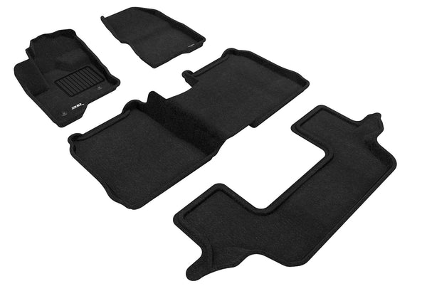 3D MAXpider ELEGANT Floor Mat for 2009-2019 FORD FLEX  - BLACK - 1ST ROW 2ND ROW 3RD ROW - L1FR02104709 [2013 2012 2011 2010 2009]