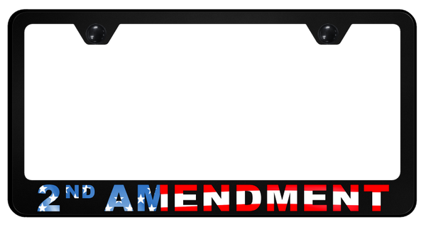 2nd Amendment PC Frame - UV Print on Black License Plate Frame - SP.2ND.UB