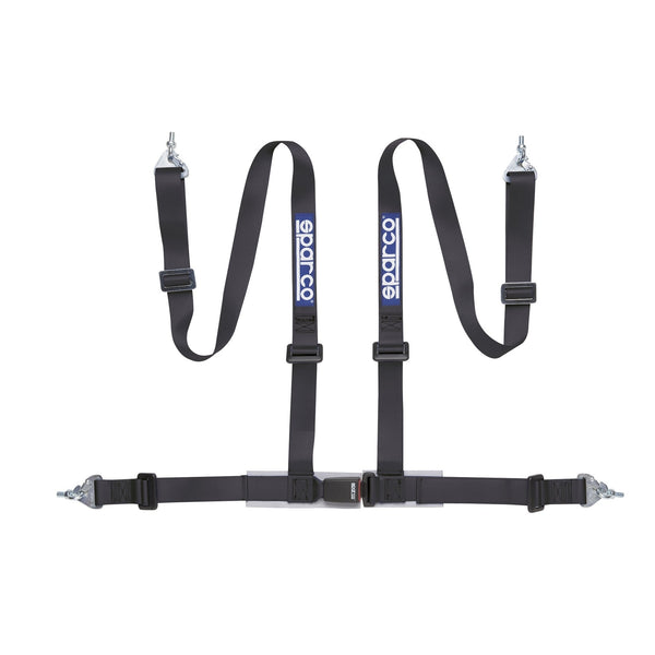 Sparco Black 4 Point 2" Shoulder Straps Snap In Belts Race Safety Harness - 04604BM1NR