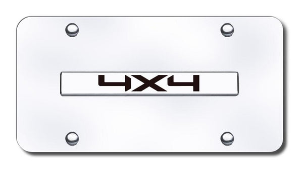 4x4 Chrome on Chrome 3D Bar License Plate - 4X4.CC