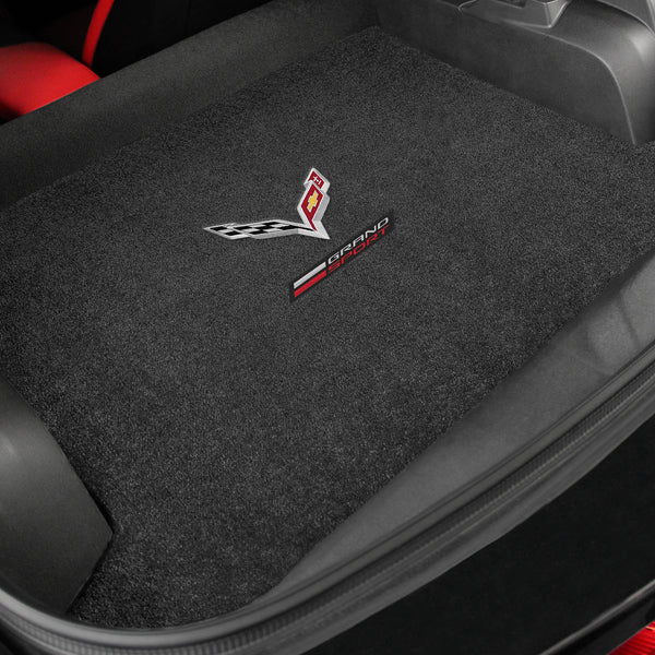 Lloyd Mat's CHEVROLET C7 CORVETTE 2014-2017 COUPE Trunk Floor Mats JET ULTIMAT GRAND SPORT LOGO + FLAGS DOUBLE LOGO - 600307 - (2017 2016 2015 2014)