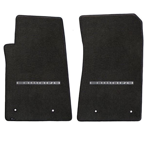 Lloyd Mat's Chevrolet CAMARO 2010-2016 Front Floor Mats EBONY VELOURTEX CAMARO LOGO - 620001 - (2016 2015 2014 2013 2012 2011 2010)