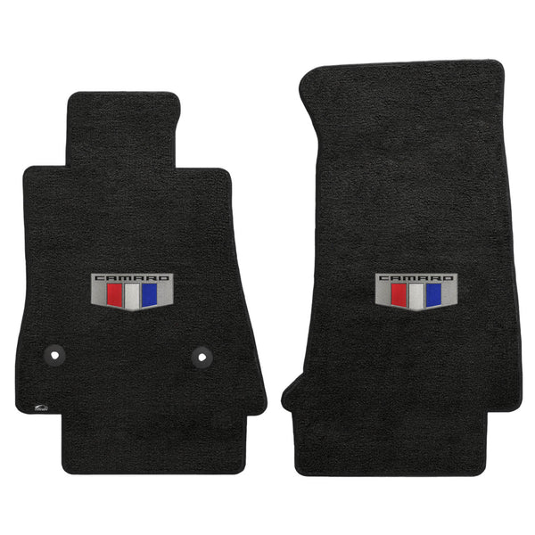 Lloyd Mat's CHEVROLET CAMARO 2016-2017 Front Floor Mats EBONY VELOURTEX CAMARO SHIELD LOGO - 620148 - (2017 2016)