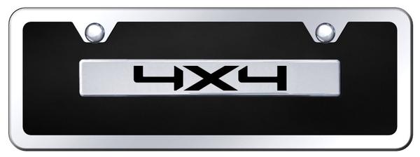 4X4 Chrome & Black Acrylic Mini Plate + Frame Kit License Plate - B.4X4.CBMK