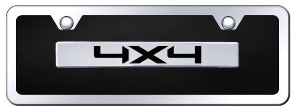 4X4 Chrome & Black Acrylic Mini Plate + Frame Kit License Plate - B.4X4.CBMK