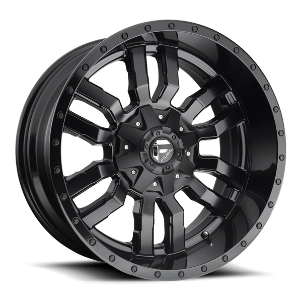 FUEL D596 Matte Black w/ Gloss Black Lip Wheels for 2007-2018 JEEP WRANGLER - 22x10 -18 mm - 22" - (2018 2017 2016 2015 2014 2013 2012 2011 2010 2009 2008 2007)