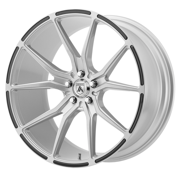 ASANTI VEGA Brushed Silver Carbon Fiber Insert Wheels for 2017-2018 TESLA S - 20" x 9" 35 mm 20" - (2018 2017)